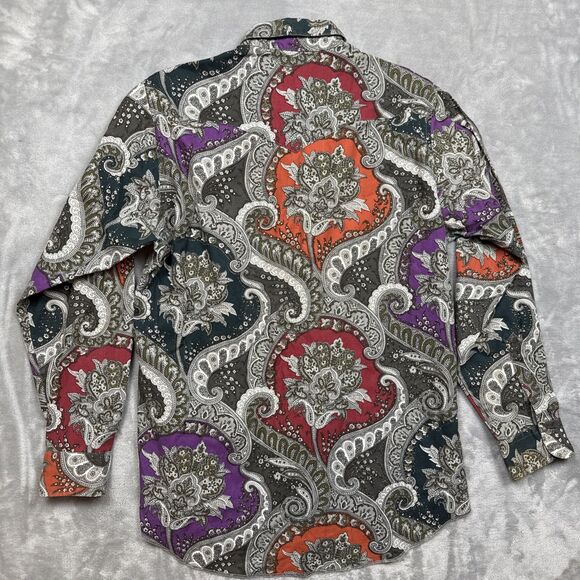 Vintage Wrangler Mens 16x35 Western Cowboy Shirt Paisley Brushpopper Made USA - Picture 7 of 7